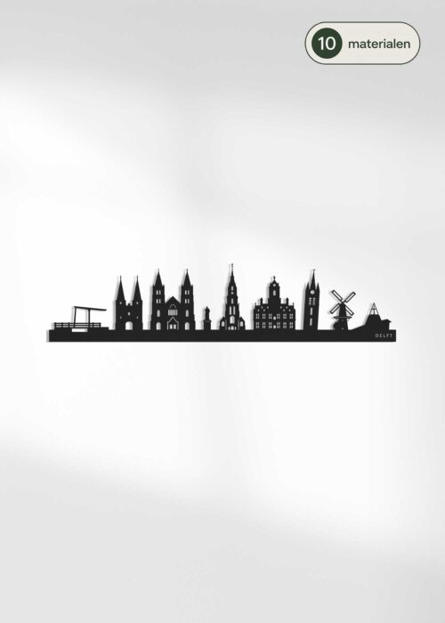 Houten skyline van Delft - verkrijgbaar in 10 materialen