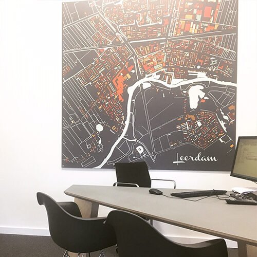 Dibond plaat Kunst in Kaart