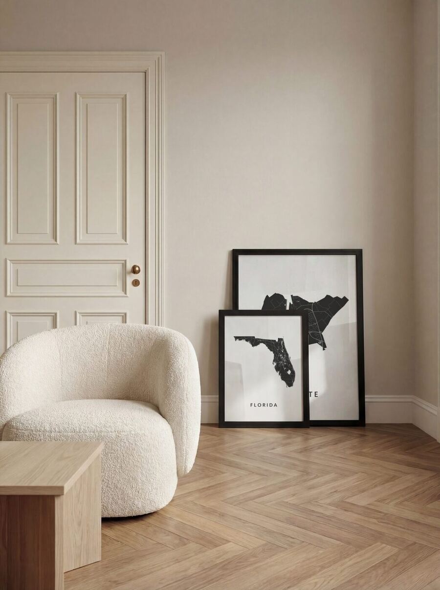 Florida kaart Ingelijste Poster