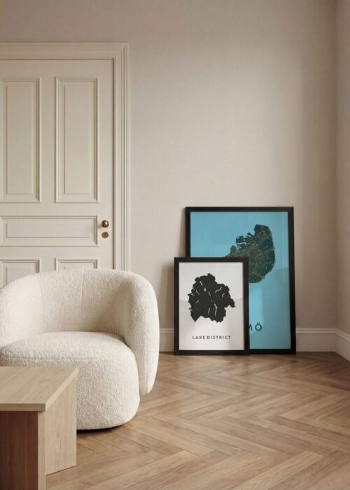 Lake District kaart Ingelijste Poster