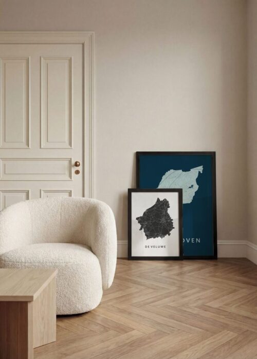 De Veluwe kaart Ingelijste Poster