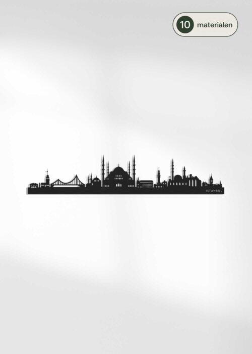 Houten skyline van Istanbul - verkrijgbaar in 10 materialen