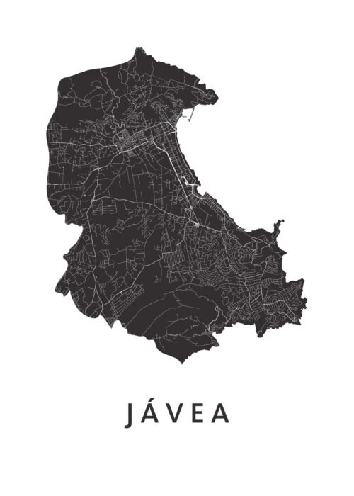 Jávea Stadskaart Poster Kopen