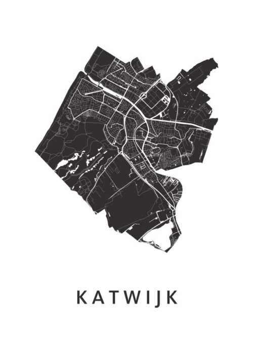 Katwijk Stadskaart poster White