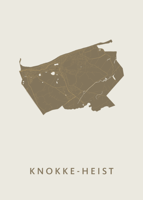 Knokke-Heist Gold Stadskaart Poster Kopen