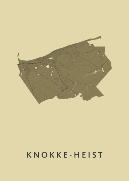 Knokke-Heist GoldenRod Stadskaart Poster Kopen