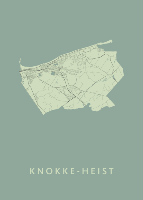 Knokke-Heist Olive Stadskaart Poster Kopen