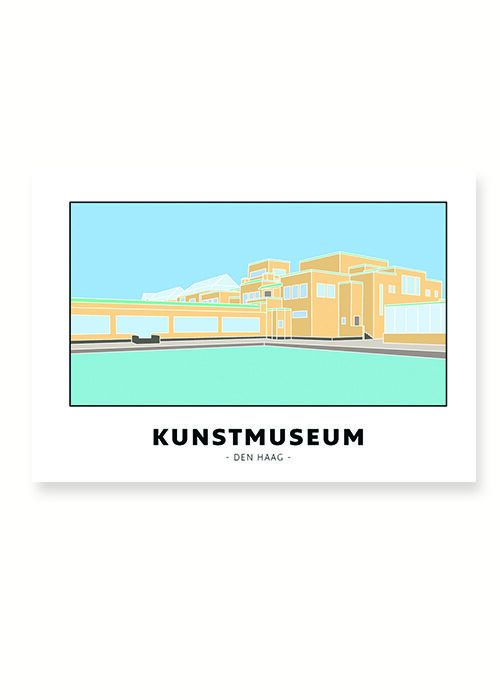 Kunstmuseum - Den Haag lijntekening print