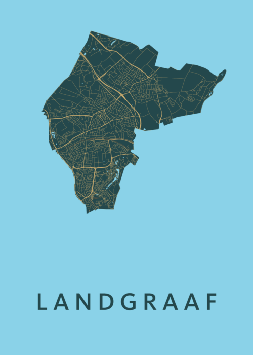 Landgraaf Stadskaart poster Azure