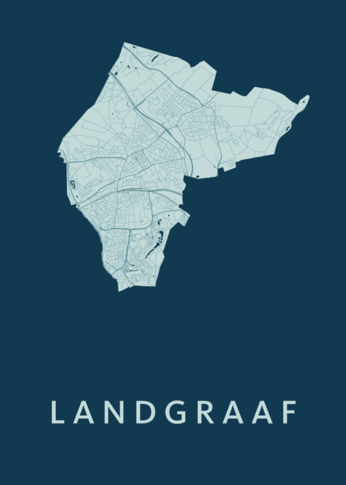 Landgraaf Stadskaart poster Feldgrau
