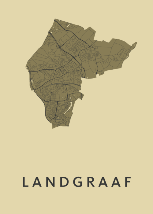 Landgraaf Stadskaart poster GoldenRod