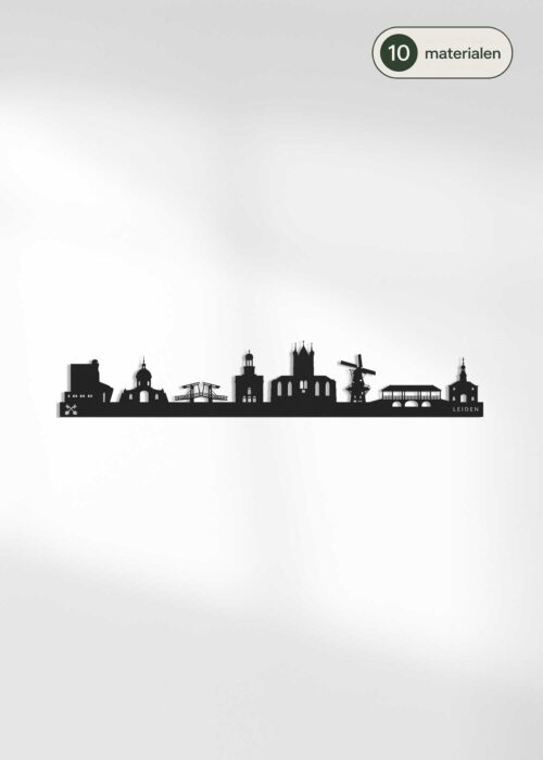 Houten skyline van Leiden - verkrijgbaar in 10 materialen