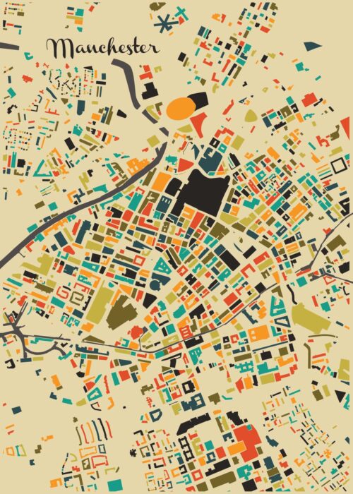 Manchester Stadskaart Poster Kopen