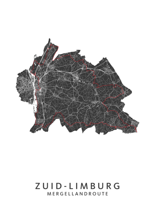 De Mergellandroute route Kaart Poster