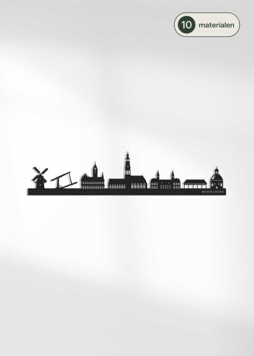 Houten skyline van Middelburg - verkrijgbaar in 10 materialen