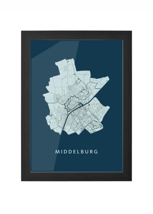 Middelburg Navy Ingelijst in Zwart lijst Kopen | Kunst in Kaart