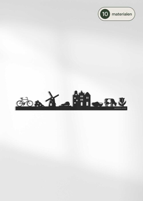 Houten skyline van Nederland - verkrijgbaar in 10 materialen