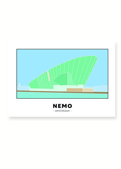 Nemo - Amsterdam lijntekening print