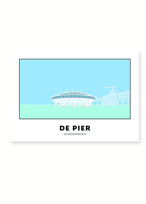 De Pier - Scheveningen lijntekening print