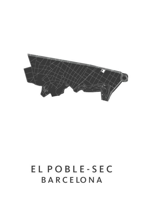 El Poble sec Wijkkaart Barcelona