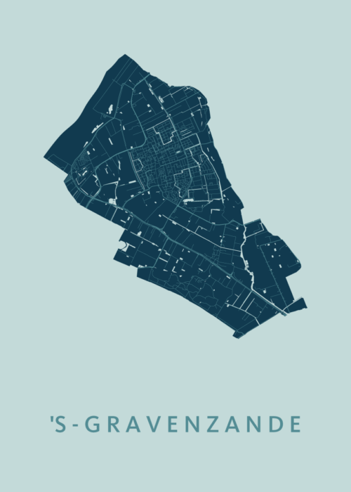 s-Gravenzande Stadskaart poster Mint