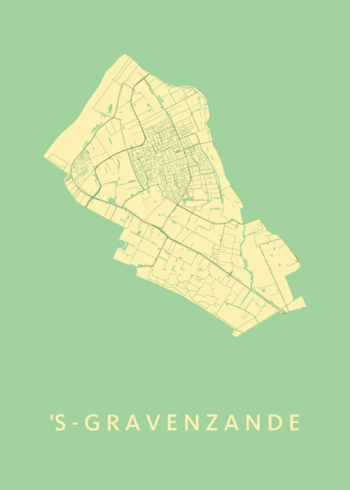 s-Gravenzande Stadskaart poster Spring