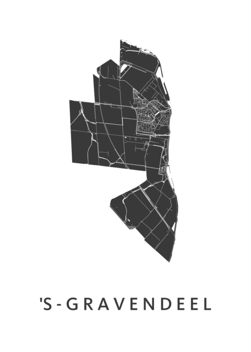 's-Gravendeel Kaart Poster
