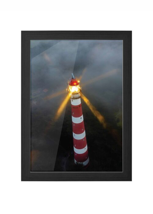 vuurtoren bornrif fotografie poster ingelijst in zwarte lijst