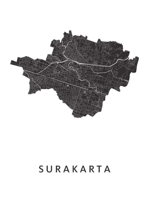 Surakarta Stadskaart Poster Kopen