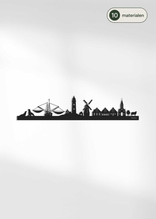 Houten skyline van Texel - verkrijgbaar in 10 materialen