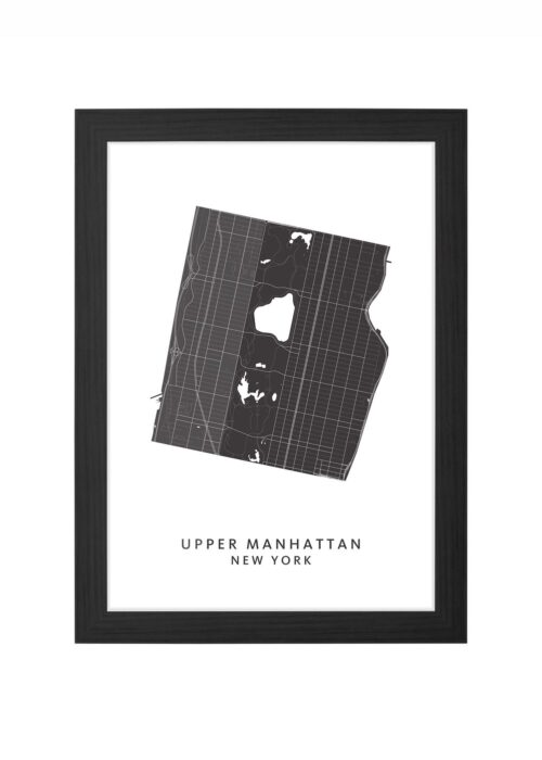 upper manhattan wijkkaart new york ingelijst in zwarte lijst