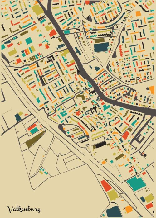 Valkenburg (ZH) Mozaïek kaart poster