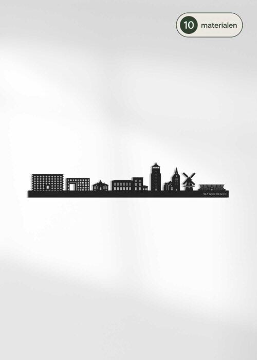 Houten skyline van Wageningen - verkrijgbaar in 10 materialen
