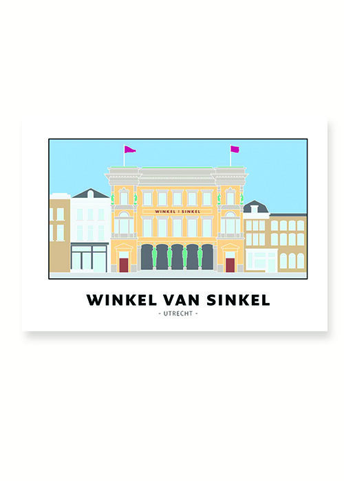 Winkel van Sinkel - Utrecht lijntekening print