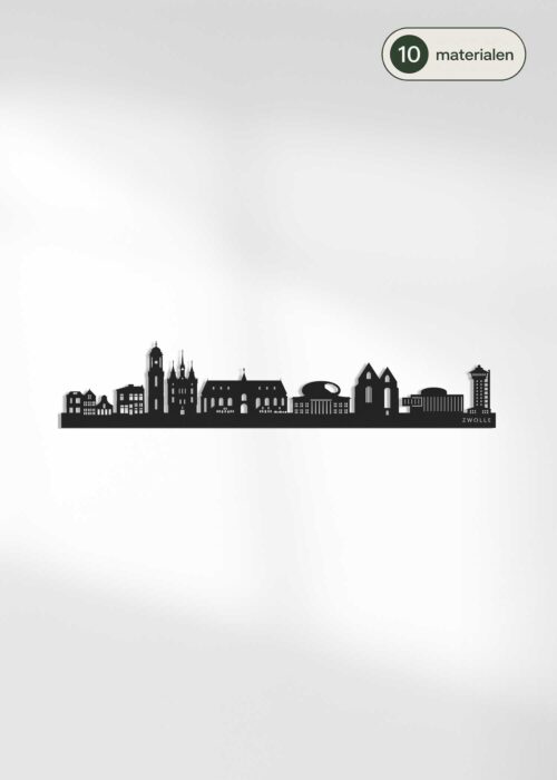 Houten skyline van Zwolle - verkrijgbaar in 10 materialen
